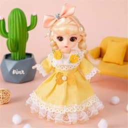 16cm 1/12 Princess Doll BJD DIY Dress Up Doll Toys with Clothes Shoes Movable 13 Joints Cute Sweet Face Girl Gift Child for Kids