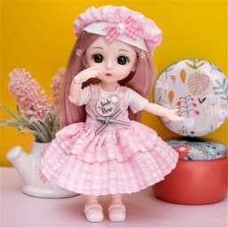 16cm 1/12 Princess Doll BJD DIY Dress Up Doll Toys with Clothes Shoes Movable 13 Joints Cute Sweet Face Girl Gift Child for Kids