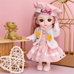 16cm 1/12 Princess Doll BJD DIY Dress Up Doll Toys with Clothes Shoes Movable 13 Joints Cute Sweet Face Girl Gift Child for Kids