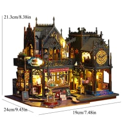 Retro Magic City DIY Wooden Doll Houses Assembled Building Kits With Furniture LED Lights Home Decoration Adult Handmade Gifts