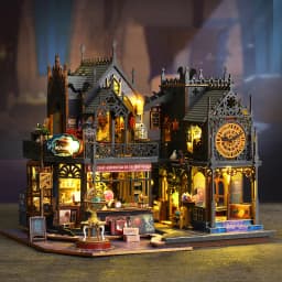 Retro Magic City DIY Wooden Doll Houses Assembled Building Kits With Furniture LED Lights Home Decoration Adult Handmade Gifts