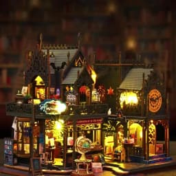 Retro Magic City DIY Wooden Doll Houses Assembled Building Kits With Furniture LED Lights Home Decoration Adult Handmade Gifts