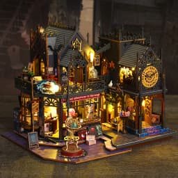 Retro Magic City DIY Wooden Doll Houses Assembled Building Kits With Furniture LED Lights Home Decoration Adult Handmade Gifts