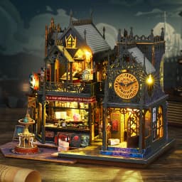 Retro Magic City DIY Wooden Doll Houses Assembled Building Kits With Furniture LED Lights Home Decoration Adult Handmade Gifts