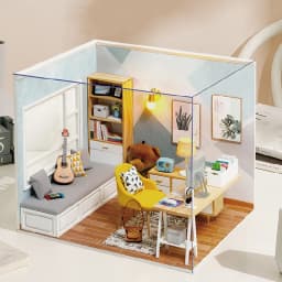 Wooden Miniature Sunshine Study DollHouse DIY Small House Kit Making Room Toys Assembly Building Model Doll House Toys For Gifts