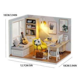 Wooden Miniature Sunshine Study DollHouse DIY Small House Kit Making Room Toys Assembly Building Model Doll House Toys For Gifts