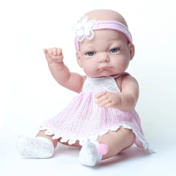 32cm/12.6 Inches Bebe Reborn Baby Doll Pink Color Clothes Vinyl Body Realistic New Born Baby Dolls with Fashion Stocking Gift