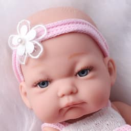 32cm/12.6 Inches Bebe Reborn Baby Doll Pink Color Clothes Vinyl Body Realistic New Born Baby Dolls with Fashion Stocking Gift