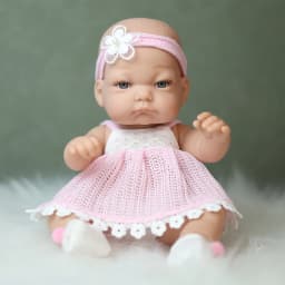 32cm/12.6 Inches Bebe Reborn Baby Doll Pink Color Clothes Vinyl Body Realistic New Born Baby Dolls with Fashion Stocking Gift