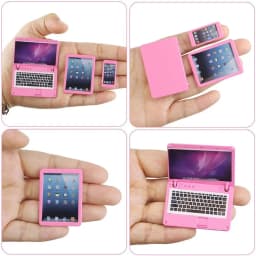 1:12 Dollhouse Toy Mini Simulation Laptop Phone Tablet Ipad Accessories Fit Barbies,BJD,Blythe Doll Children's Gift Girl DIY Toy