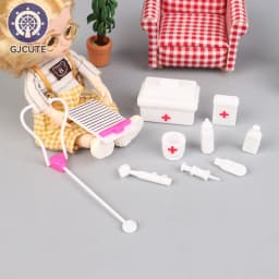 10Pcs/set Dollhouse Miniature Stethoscope Mini Syringe Medical Appliances Doctor Tool Model Hospital Scene Decoration Toys