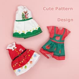 6PCS Fashion Christmas Day Outfit Dresses for 5 In/12cm Dolls Clothes with Hat Doll Accessories Christmas Gift