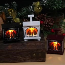 1PCS Dollhouse Miniature Fireplace Glowing Stove Model House Furniture Kitchen Living Scene Decor Toy