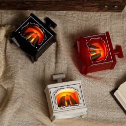 1PCS Dollhouse Miniature Fireplace Glowing Stove Model House Furniture Kitchen Living Scene Decor Toy