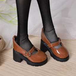 6cm* 3cm Doll Leather Shoes 1/4 Bjd Doll Thick Sole Round Toe High Heels Suitable For Dollfie Dream Mid-Dk Dod DollMore Luts