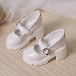 6cm* 3cm Doll Leather Shoes 1/4 Bjd Doll Thick Sole Round Toe High Heels Suitable For Dollfie Dream Mid-Dk Dod DollMore Luts