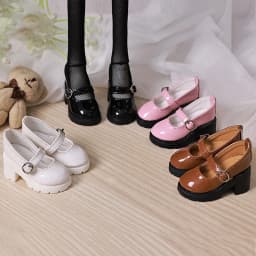 6cm* 3cm Doll Leather Shoes 1/4 Bjd Doll Thick Sole Round Toe High Heels Suitable For Dollfie Dream Mid-Dk Dod DollMore Luts
