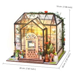 DIY Garden House Wooden Doll House Book Nook Shelf Insert 3D Puzzle Assembly Building Flower Model Room Bookshelf Dollhouse Gift