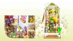 DIY Garden House Wooden Doll House Book Nook Shelf Insert 3D Puzzle Assembly Building Flower Model Room Bookshelf Dollhouse Gift