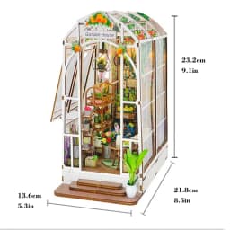 DIY Garden House Wooden Doll House Book Nook Shelf Insert 3D Puzzle Assembly Building Flower Model Room Bookshelf Dollhouse Gift