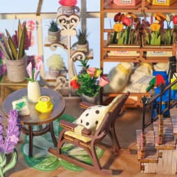 DIY Garden House Wooden Doll House Book Nook Shelf Insert 3D Puzzle Assembly Building Flower Model Room Bookshelf Dollhouse Gift