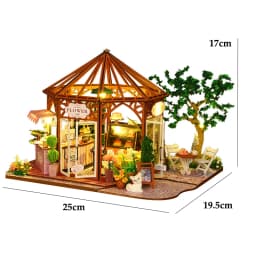 DIY Garden House Wooden Doll House Book Nook Shelf Insert 3D Puzzle Assembly Building Flower Model Room Bookshelf Dollhouse Gift