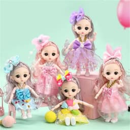 16cm BJD Doll Fashion Princess Doll Figure 1/12 Scale DIY Movable 13 Joints with Clothes and Shoes Happy Girl Gift Child Toys
