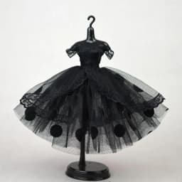 Black Princess Dress for Blythe Dolls New Year Evening Party Dress for BJD Blythe Dolls Off Shoulder Outfits Clothes Accessories