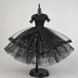 Black Princess Dress for Blythe Dolls New Year Evening Party Dress for BJD Blythe Dolls Off Shoulder Outfits Clothes Accessories