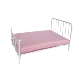 1Pc 1:12 Doll House Metal Dollhouse Bed Mini Doll Furniture Iron Frame Single Bed Mini Model Bedroom Scene Dollhouse Accessories