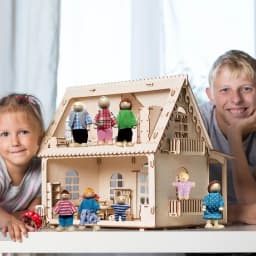 Wooden Doll House People Poseable Wooden Dolls 8 Family Figures Home Decor Miniature People Set Table Centerpieces Doll House