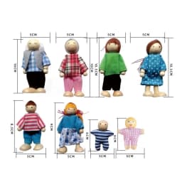 Wooden Doll House People Poseable Wooden Dolls 8 Family Figures Home Decor Miniature People Set Table Centerpieces Doll House