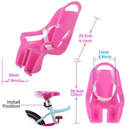 Cute for Doll Bike for Seat Girls Bike Attachment Bike School Girl Kids Children Bicycle Accessories for Doll with Safe