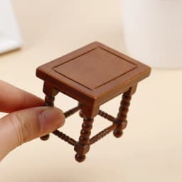 1:12 Dollhouse Miniature Wooden Brown Coffee Table Bedside Stool Doll Furniture Decor Toy