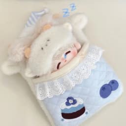 10cm Doll Sleeping Bag Cute Cake Doll Bedding Eye Mask Toy Dollhouse Mini Mattress Pillow Quilt Cotton Stuffed Doll