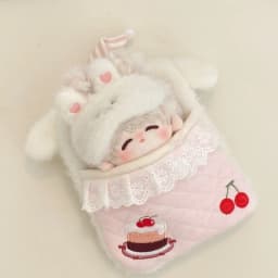 10cm Doll Sleeping Bag Cute Cake Doll Bedding Eye Mask Toy Dollhouse Mini Mattress Pillow Quilt Cotton Stuffed Doll