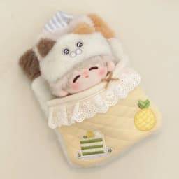 10cm Doll Sleeping Bag Cute Cake Doll Bedding Eye Mask Toy Dollhouse Mini Mattress Pillow Quilt Cotton Stuffed Doll