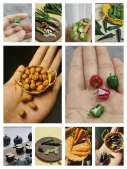 DollHouse Kitchen Scene Miniature Vegetable Fruit Clay Food Play Simulation Mini Potato Accessories Food Supermarket Decorations