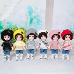 16~17cm Doll T-shirt Clothes High-end Dress Up Can Dress Up Doll Clothes Jeans Pants Suit Doll Knitted Hats DIY Dolls Toys