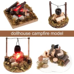 1:12 Scale Dollhouse Bonfire Miniatures Campfire Villa Scene Model Fairy Garden Decor Micro Landscape Playing House