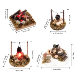 1:12 Scale Dollhouse Bonfire Miniatures Campfire Villa Scene Model Fairy Garden Decor Micro Landscape Playing House
