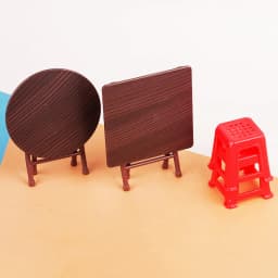 1 Set 1:12 Dollhouse Miniature Folding Table Stool Dining Table Furniture Home Model Decor Toy Doll House Accessories