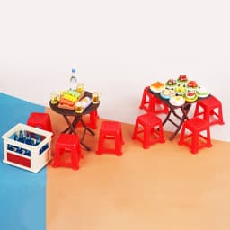 1 Set 1:12 Dollhouse Miniature Folding Table Stool Dining Table Furniture Home Model Decor Toy Doll House Accessories