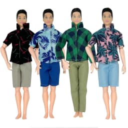 4pcs Fashion Doll Clothes Set - 12'' Cotton Accessories, Casual Style, Includes Jackets, Shirts, Pants, and Hats, Perfect Gift