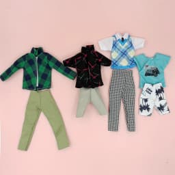 4pcs Fashion Doll Clothes Set - 12'' Cotton Accessories, Casual Style, Includes Jackets, Shirts, Pants, and Hats, Perfect Gift