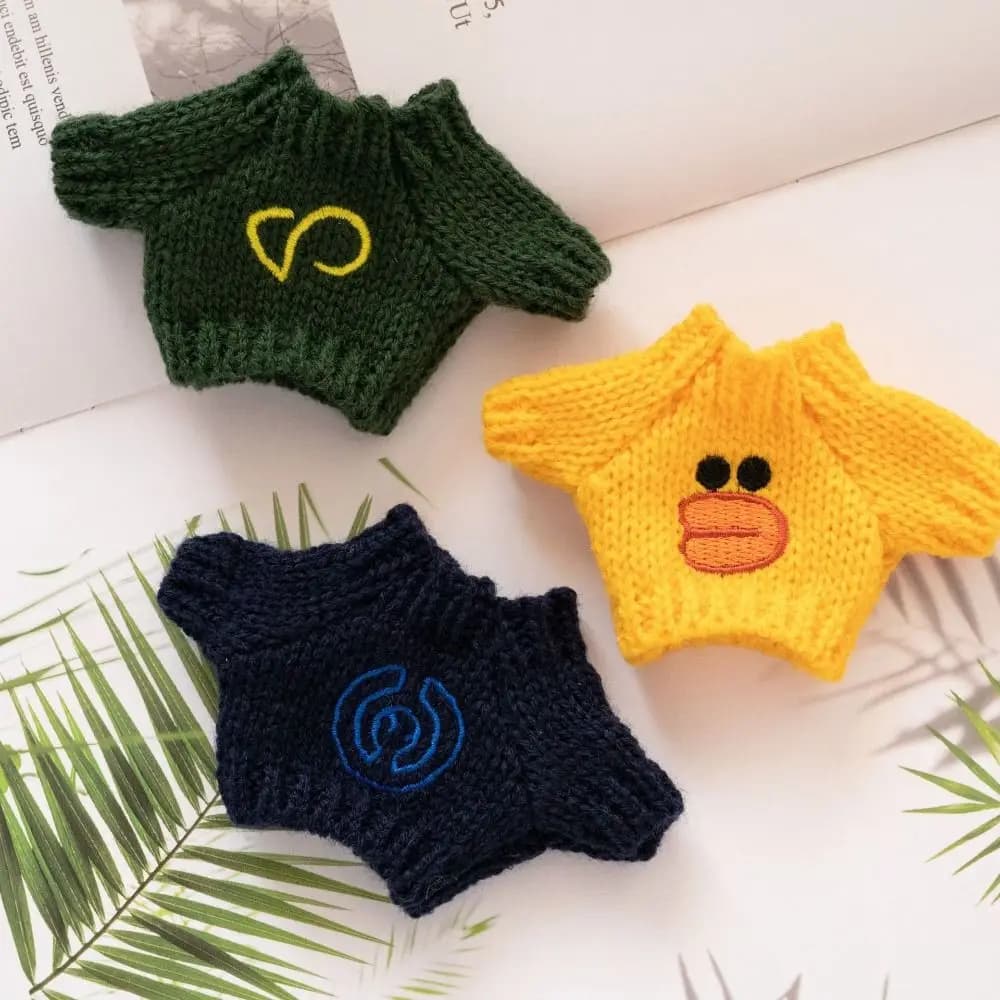 New Fashion Doll Sweaters Winter Multistyles Sweaters Outfits Warm Tops for 10cm Cotton Doll/for Idol Dolls