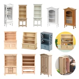 1Pcs 1:12 Dollhouse Miniature Bookcase Cabinet Model Doll Home Display Cabinets Storage Racks Mini Furniture Decor Toy