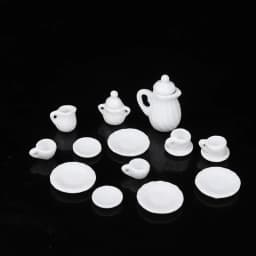 1Set Ceramic Scale 1:12 Doll House Miniature Porcelain Tea Cup Set Tableware Kitchen Dollhouse Teapot DIY Toys