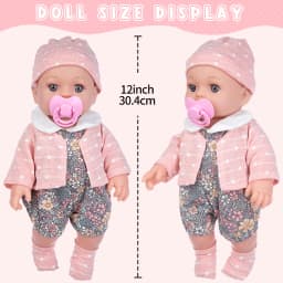 12inch 30cm Reborn Doll with Clothes Baby Doll Can Be Washed Soft Appease Education Newborn Baby Doll Children's Toys Gift