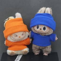 for 15/17cm Ropa Labubu Doll Clothes Match Knitted Hat Sweater Set T-shirt Dopamine Color Matching Fashion Design